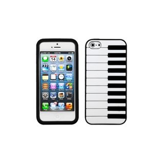 MYBAT Black Piano Music Keys Silicone Soft Case for Apple iPhone 5 Eforcity Cases & Holders