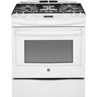 GE 5.6 cu ft Self Cleaning Slide In Gas Range (White) (Common 30 in; Actual 31.25 in)