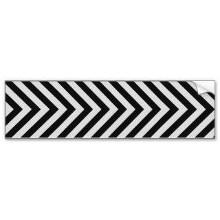 Black and White Hazard Stripes Textured Bumper Stickers