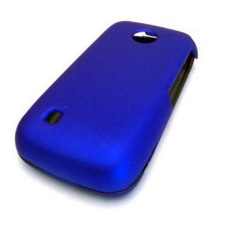 Straight Talk Net 10 LG 505c Blue Solid Rubberized Rubber Coated Design Hard Case Skin Cover Protector Accessory LG 505C LG505C LG 505C Cell Phones & Accessories