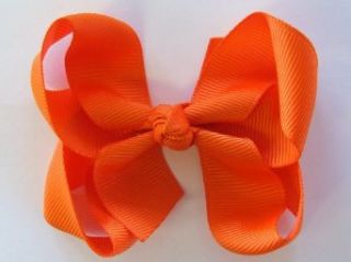 3.25" Boutique Style Hair Bow (Orange) Clothing