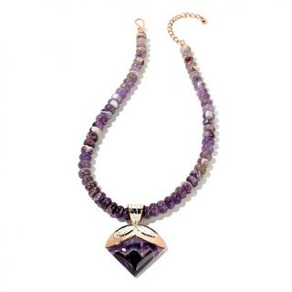 Jay King Cape Amethyst Sterling Silver and Copper Pendant with Beaded Necklace