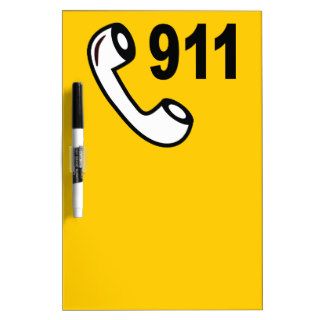911 EMERGENCY PHONE NUMBER MEDICAL HELP SHOUTOUT Dry Erase BOARDS
