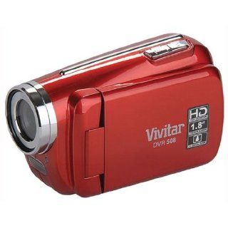 Vivitar DVR508 High Definition Digital Video Camcorder with 1.8" LCD Screen with 4x Digital Zoom (Red)  Video Camera  Camera & Photo