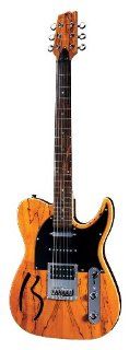 Boulder Creek Guitars N3 SMAB Semi Hollow Body Electric Guitar, Trans Amber Musical Instruments