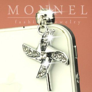 ip508 Cute Crystal Windmill Anti Dust Plug Cover Charm For iPhone 4 4S Cell Phones & Accessories