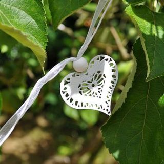 heart, crystal and ribbon garland by gerties