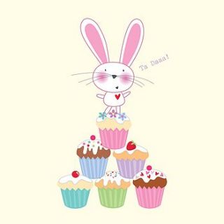 'six cupcakes' art print for a girl by the little brown rabbit
