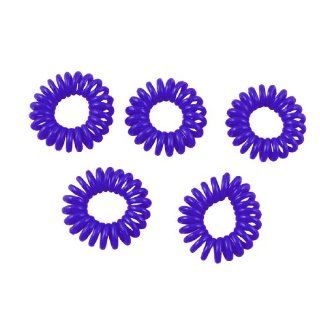 Lady Purple Plastic Elastic Coiled Telephone Wire Hair Tie Ponytail Holder 5 Pcs  Beauty
