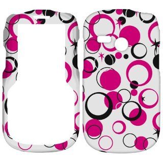 White Pink Pattern Net10 Tracfone Lg501c Lg 501c 501 Faceplate Rubberized Snap on Hard Phone Cover Case Protector Accessory Cell Phones & Accessories