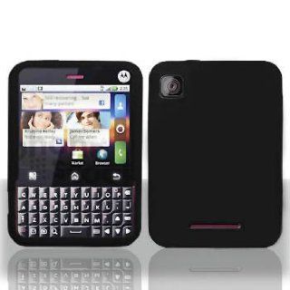 For T Mobil Motorola Charm MB502 Accessory   Black Silicon Skin Soft Case Proctor Cover Cell Phones & Accessories
