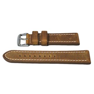 Hadley Roma Oil Tan Distressed Genuine Rust Leather With Contrast Stitching Watch Bands