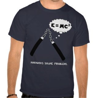 Nunchucks Solve Problems T Shirt Navy Blue