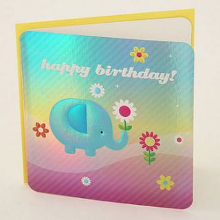 four pack holographic birthday cards by pango productions
