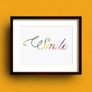 'smile' typography print by dig the earth