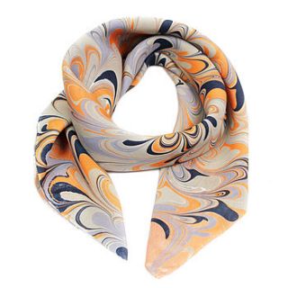 oaxaca hand marbled silk scarf by whitehorn
