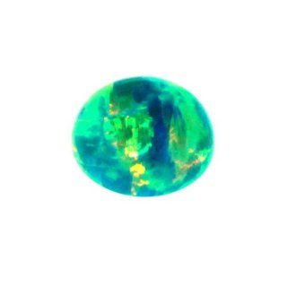 Marine Color Round Created Opal Floating Locket Charm Jewelry