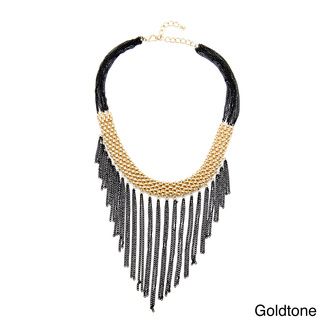 Alexa Starr Goldtone or Silvertone Black Chain Bib Mesh Necklace Alexa Starr Fashion Necklaces