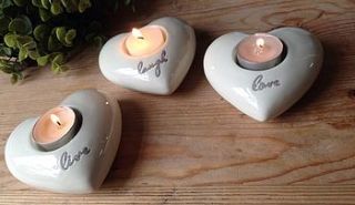 'live laugh love' set three candle holders by the hiding place