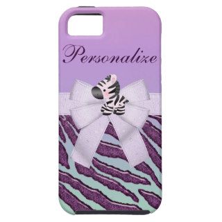 Cute Zebra & Purple Animal Print iPhone 5 Case