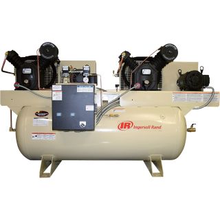 Ingersoll Rand Air Compressor — Duplex, 10 HP, 230 Volt 3 Phase, Model# 2445E10-V  Duplex Compressors