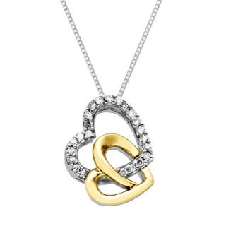 online only 1 10 ct t w diamond double heart knot pendant in sterling