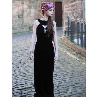 lily mae velvet backless evening dress by lizzie o