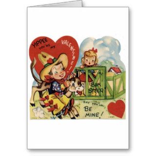 Vintage Valentine Steer Cards