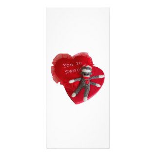 Sock Monkey Love #8 Heart You're Sweet Rack Card Template