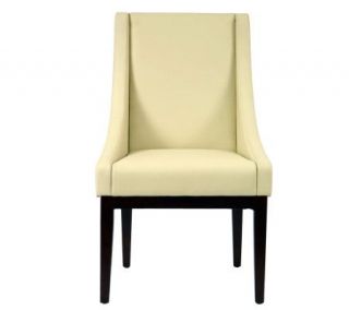 Plush Cream Bicast Leather Arm Chair w/ Cushioned Sloping Back —