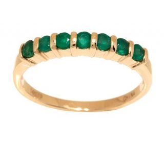 0.35 ct tw Brazilian Emerald Band Ring 14K Gold —