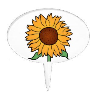 Cartoon Flowers, Summer Floral Sunflower Cake Toppers