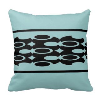 Black olive on blue throw pillows