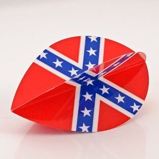 CONFEDERATE USA FLAG PEAR SHAPED POLY METRONIC DARTS FLIGHTS  Dart Shafts  Sports & Outdoors