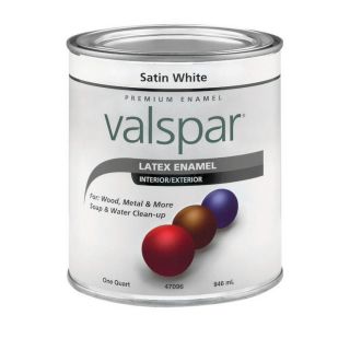 Valspar 32 fl oz Exterior Satin Satin White Latex Base Paint