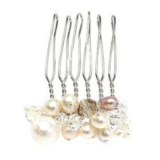 vintage luxe pearl and crystal hair comb by sarah kavanagh jewellery