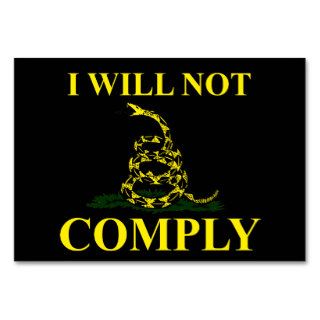 I Will Not Comply Table Cards