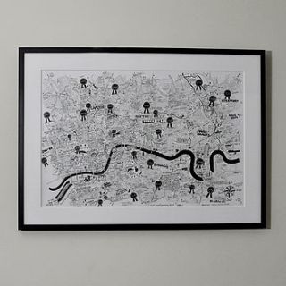 we love you london hand drawn map print by lovely jojo's