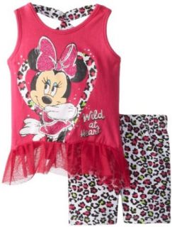 Disney Girls 2 6X Minnie Mouse Cheetah Print Bike Short Set Clothing