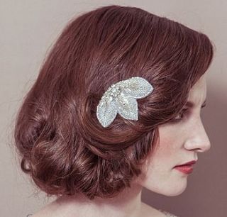 connie diamante beaded leaf wedding hair comb by debbie carlisle