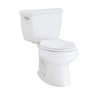 KOHLER Wellworth White 1.28 GPF (4.85 LPF) 12 in Rough In WaterSense Round 2 Piece Standard Height Toilet