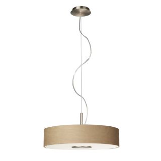 Philips Forecast Roomstylers 17.7 in W Matte Chrome Pendant Light with Fabric Shade