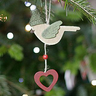 christmas bird with woolly hat by pippins gift company