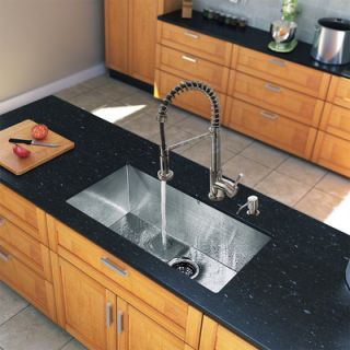 Vigo 30 x 19 Single Bowl Kitchen Sink with Sprayer Faucet