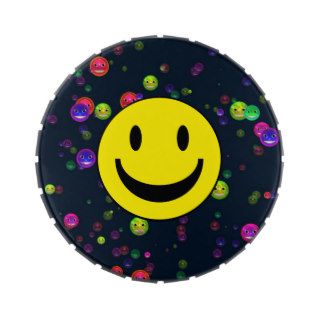 Colorful Happy Smiley Faces Fun Jelly Belly Candy Tins