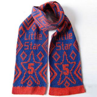 personalised little star kid's birthday scarf by one woman collective