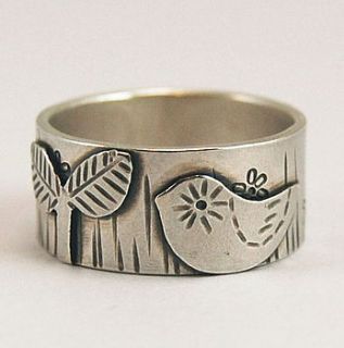 'bird in the star garden' silver ring by shere design