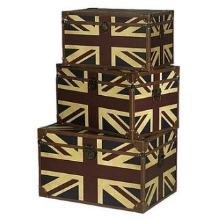 union jack and other print trunk set by foxbat living + fashion