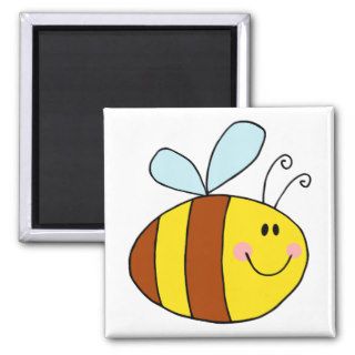 happy flying honeybee honey bee cartoon refrigerator magnets