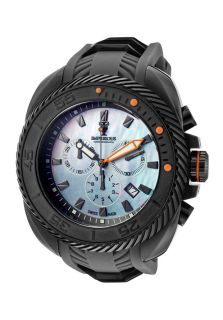 Imperious IMP1029  Watches,Mens Gear Head Light Blue MOP Dial Gunmetal IP SS Case Grey Polyurethane, Chronograph Imperious Quartz Watches